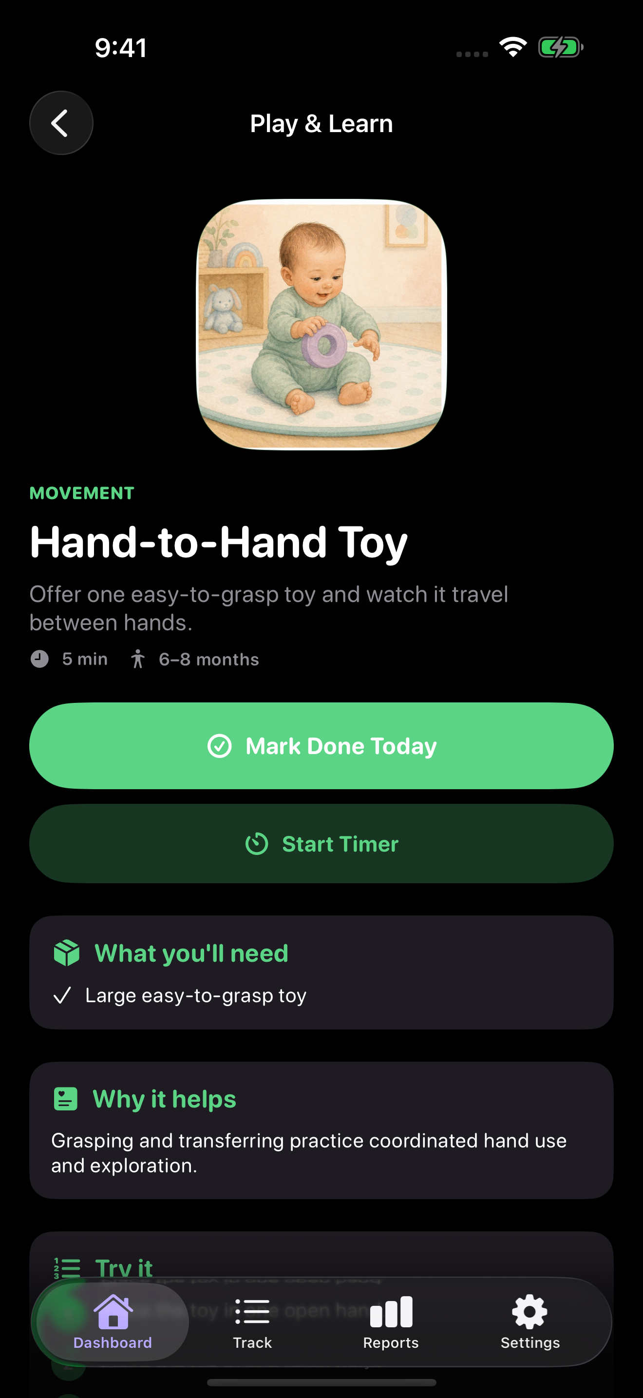 Lullalog age-matched Play and Learn activity guidance
